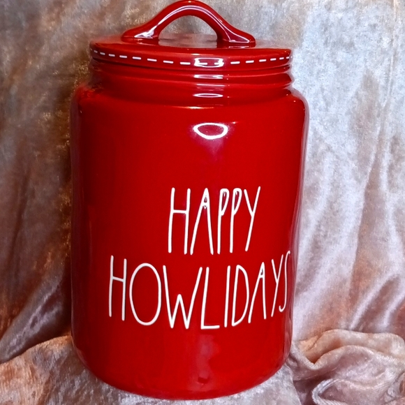 Rae Dunn | Other | Ln Rae Dunn Happy Howlidays Large Ceramic Canister ...